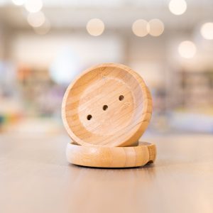 Round Wooden Soap Dish